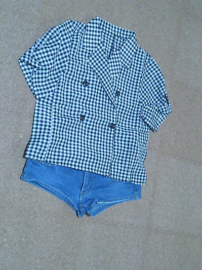 114）550円ギンガムチェックジャケット