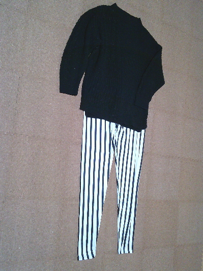 116)818円ストライプのレギンス