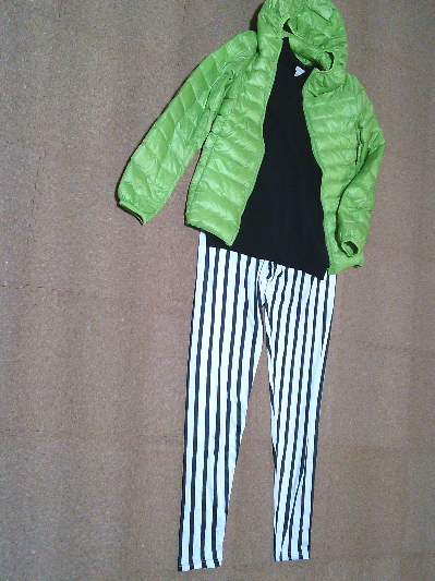 116)818円ストライプのレギンス