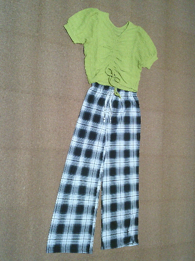 124）300円緑のくしゅトップス