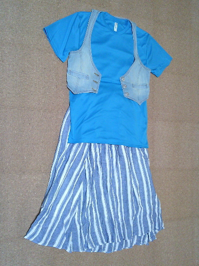 135)365円大きいサイズTシャツ・ブルー2