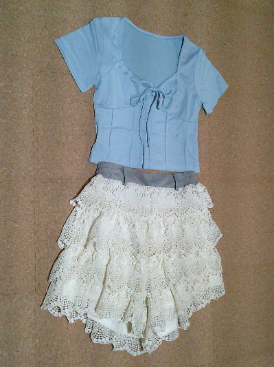 147）660円フロントリボントップス・ライトブルー２