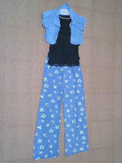 150)653円デニム風イージーパンツ