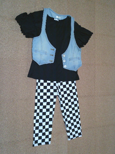 164)940円柄レギンス・チェッカー