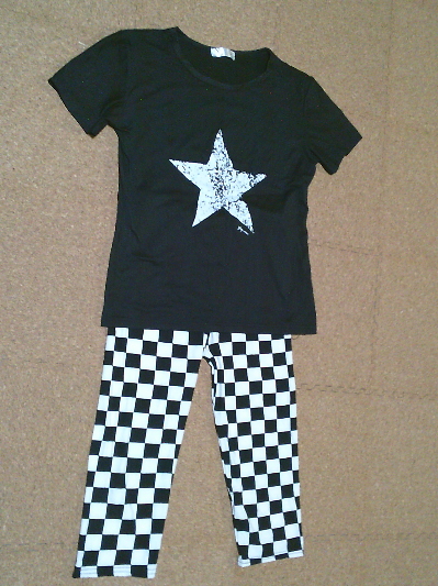 164)940円柄レギンス・チェッカー