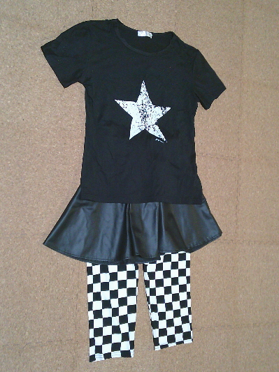 164)940円柄レギンス・チェッカー