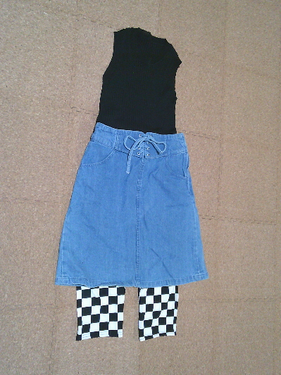 165)940円柄レギンス・チェッカー2