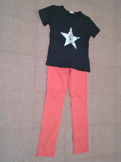 170）649円スキニーパンツ・オレンジ
