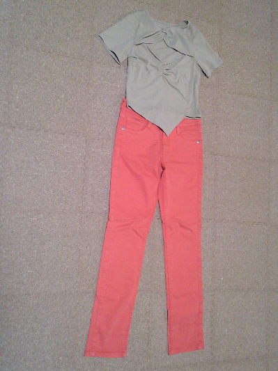 170）649円スキニーパンツ・オレンジ