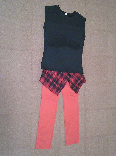 170）649円スキニーパンツ・オレンジ