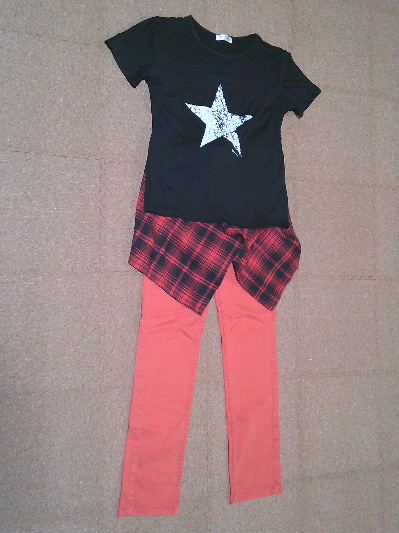 170）649円スキニーパンツ・オレンジ