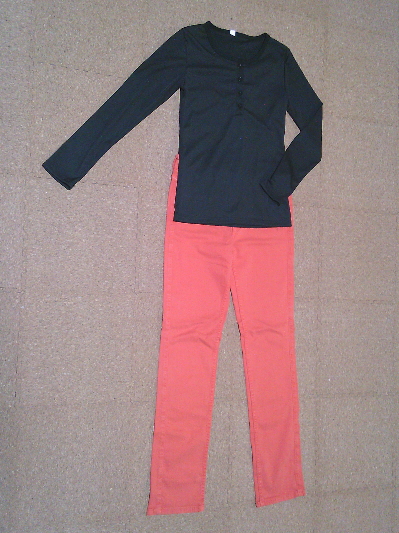 171)649円スキニーパンツ・オレンジ2