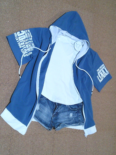 176)482円半そでパーカー青3