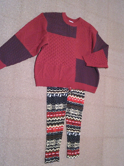 186)999円赤のデザインセーター