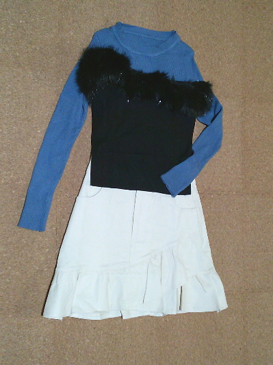 189)550円フロントギャザー・デザインミニスカート白2