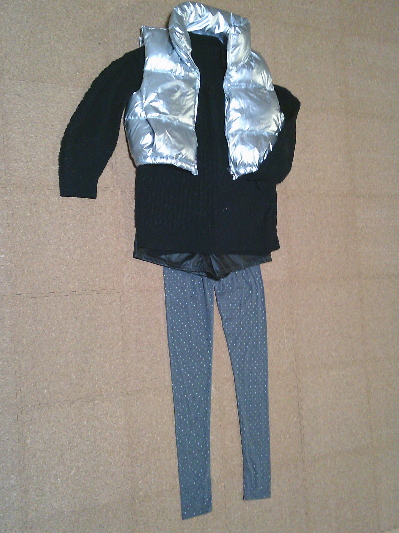 195）1,689円シルバーのダウンベスト３