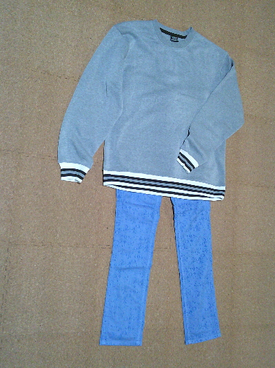 196)649円植物柄のブルーパンツ