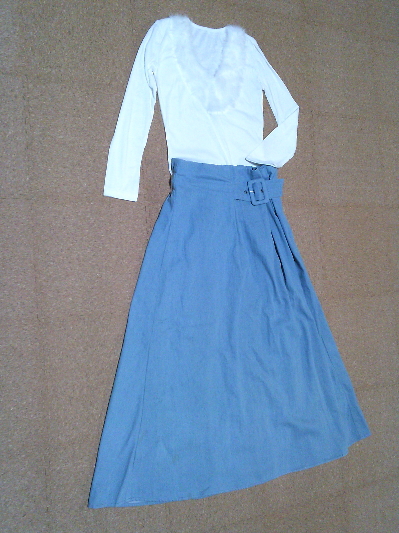 198)500円ラップ風ハイウエストデニムスカート3