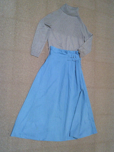 198)500円ラップ風ハイウエストデニムスカート3