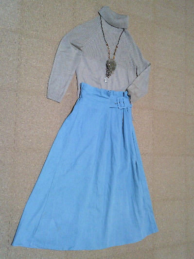 198)500円ラップ風ハイウエストデニムスカート3