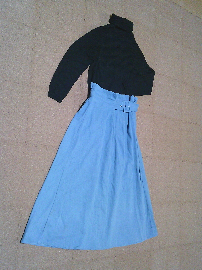 198)500円ラップ風ハイウエストデニムスカート3