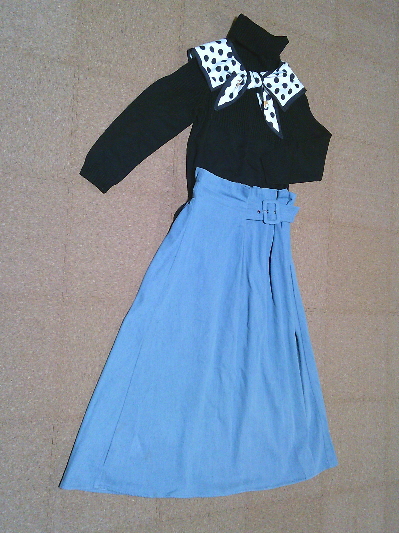 198)500円ラップ風ハイウエストデニムスカート3