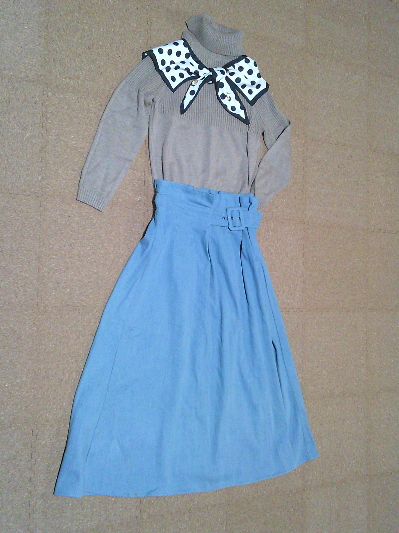 198)500円ラップ風ハイウエストデニムスカート3