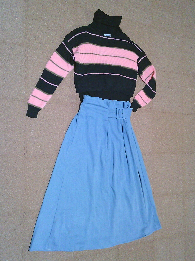 199）500円ラップ風ハイウエストデニムスカート４