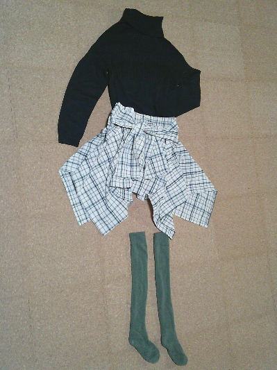 200)550円シャツ巻き風・チェック柄スカート