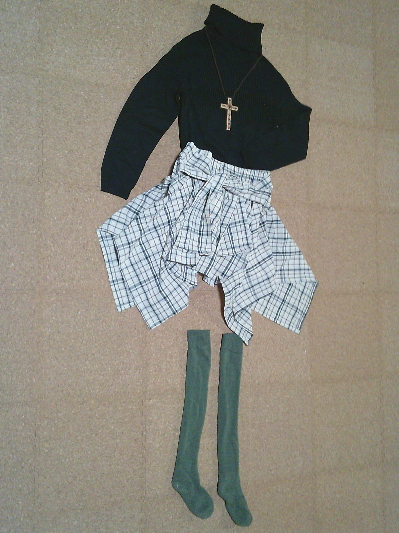 200)550円シャツ巻き風・チェック柄スカート