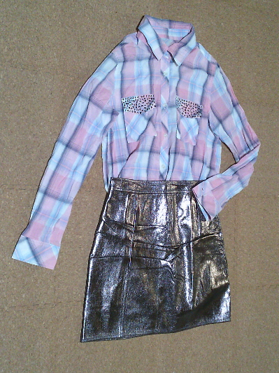 201）631円チャコールラメ・ミニスカート