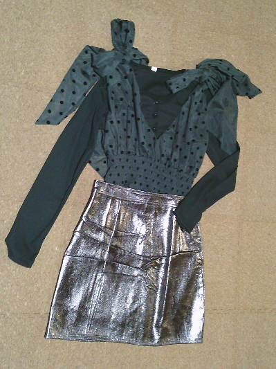 202）631円チャコールラメ・ミニスカート２