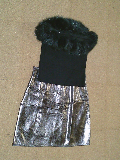 202）631円チャコールラメ・ミニスカート２