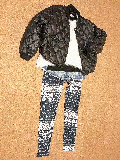 159）いつかのお出かけコーデ、キルトのダウン