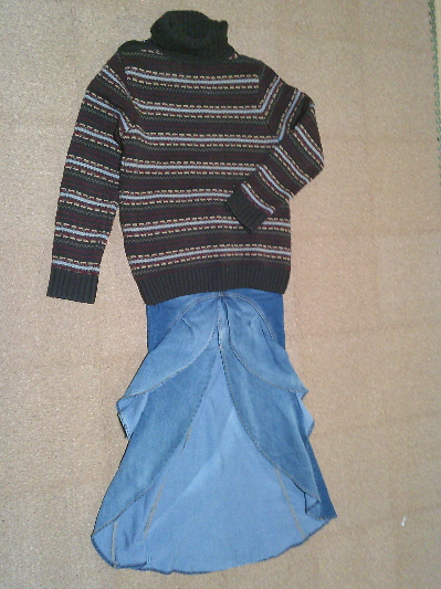 183）いつかのお出かけコーデ、マーメイドデニム４